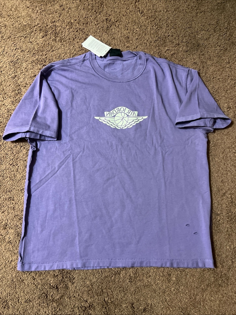 Nike Air Jordan Rare Air Distressed T-Shirt Purple IB3130-554 Size XL
